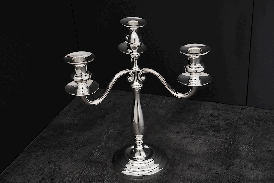 Candelabro argento a tre fiamme in stile Inglese Selezione Zanolli