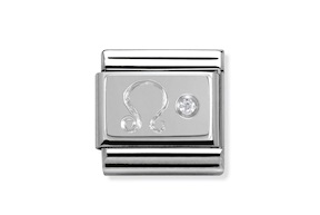 Leone Composable acciaio argento 925 e zirconi