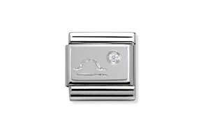 Bilancia Composable acciaio argento 925 e zirconi