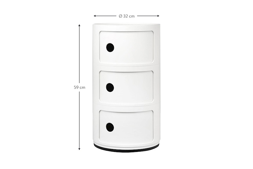 Drawer Componibile Recycled three elements white Kartell