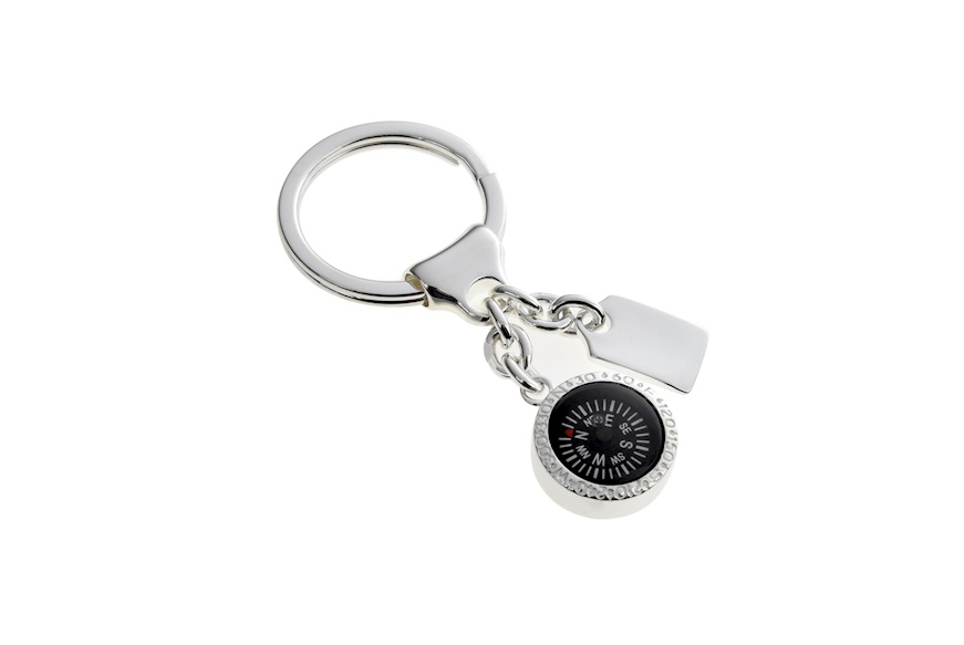Keychain Compass silver with plate Selezione Zanolli