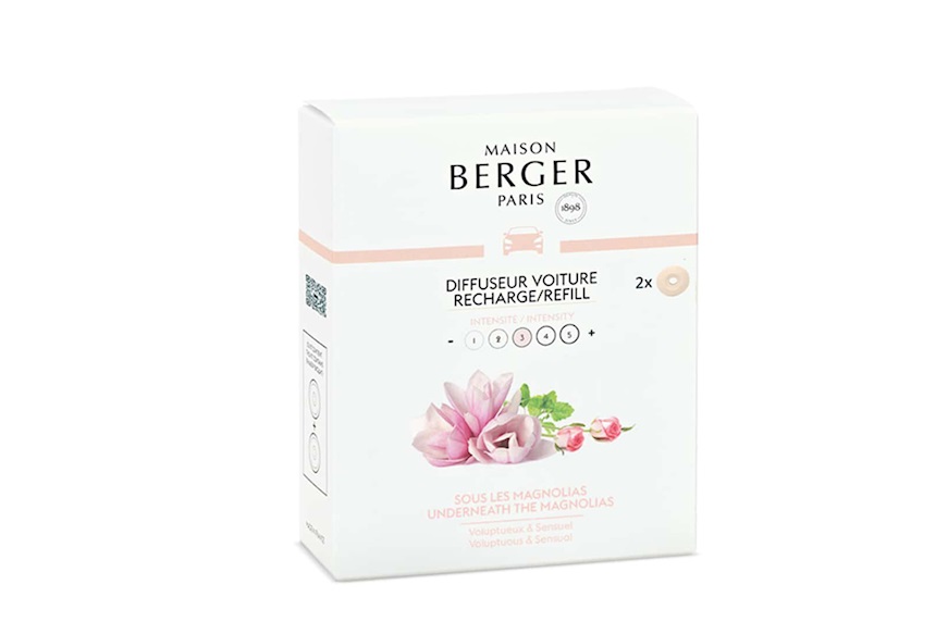 Car diffuser refills with Sous les Magnolias fragrance Maison Berger Paris