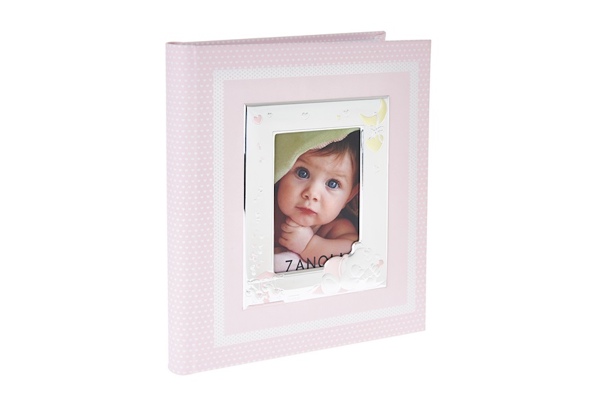 Album Sleepy Teddy Bear pvd Silver with picture frame pink Selezione Zanolli