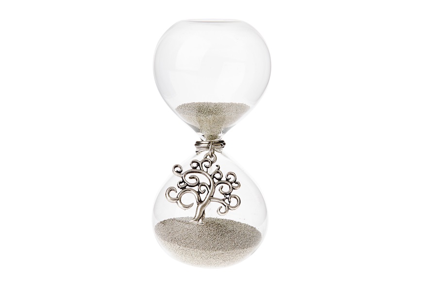 Hourglass Tree of Life with silver sand and gift box Selezione Zanolli