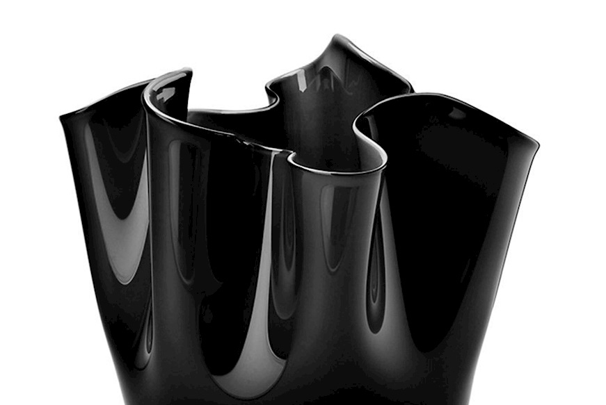 Vase Fazzoletto Murano glass black Venini