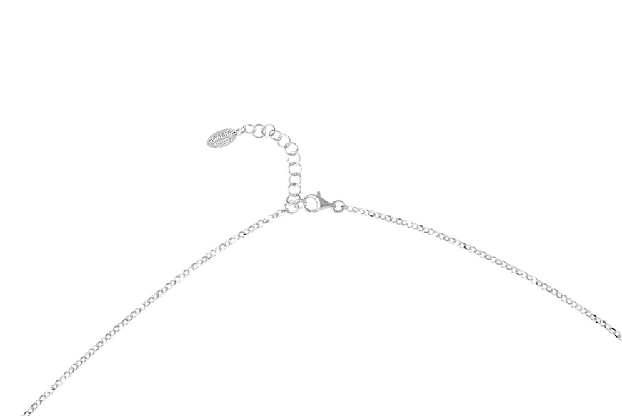 Necklace Dancing Names silver with M letter pendant in cubic zirconia Sovrani
