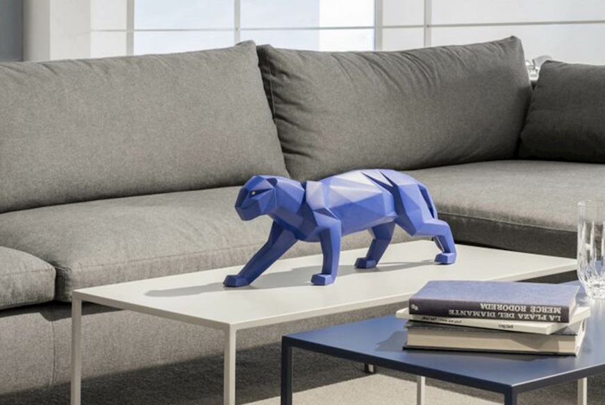 Panther porcelain matt blue Lladro'