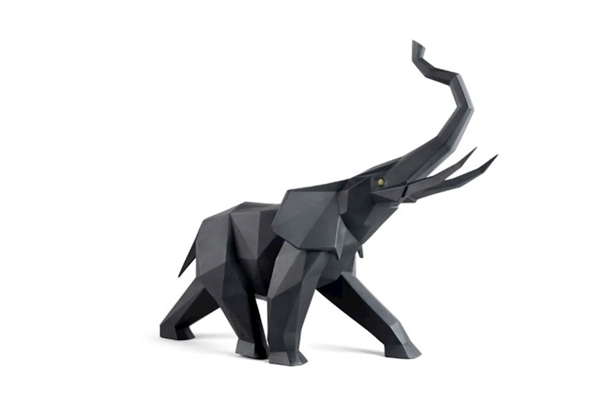 Elephant porcelain matt black Lladro'