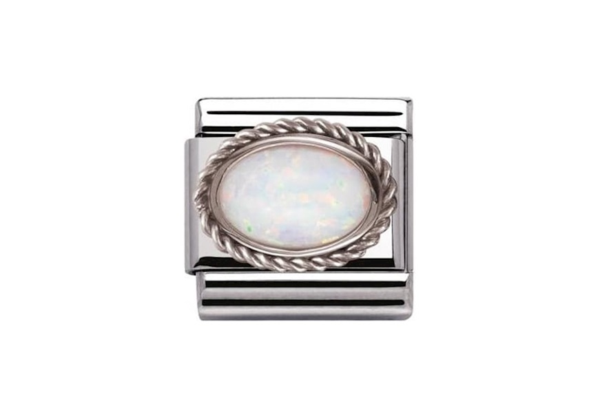 Opale Bianco Composable acciaio e argento Nomination
