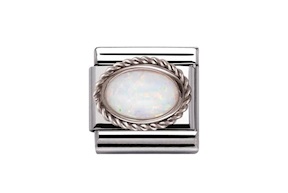Opale Bianco Composable acciaio e argento