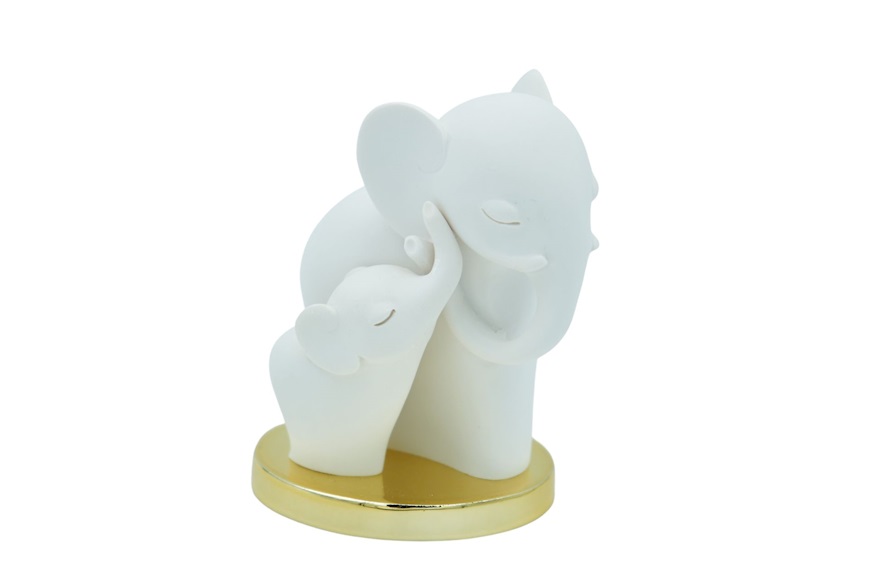 Elefantini bianchi con base oro Selezione Zanolli