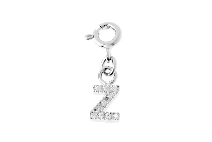 Z Letter Charm silver with zircons Sovrani