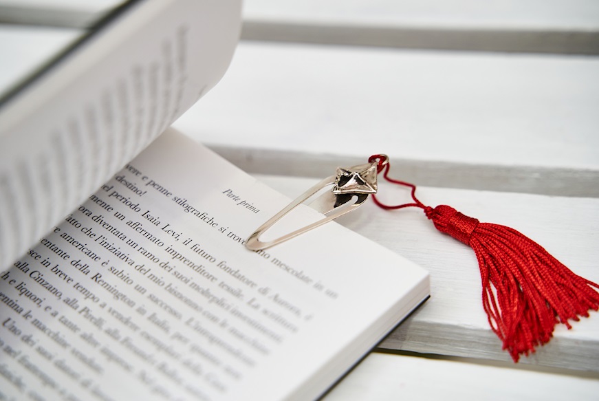 Graduation Bookmark silver with sugared almonds Selezione Zanolli