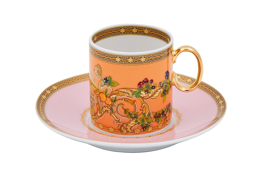 Espresso cup Le Jardin porcelain with saucer Versace
