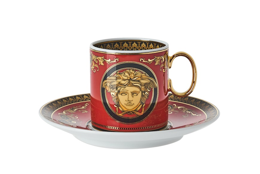 Espresso cup Medusa porcelain with saucer Versace