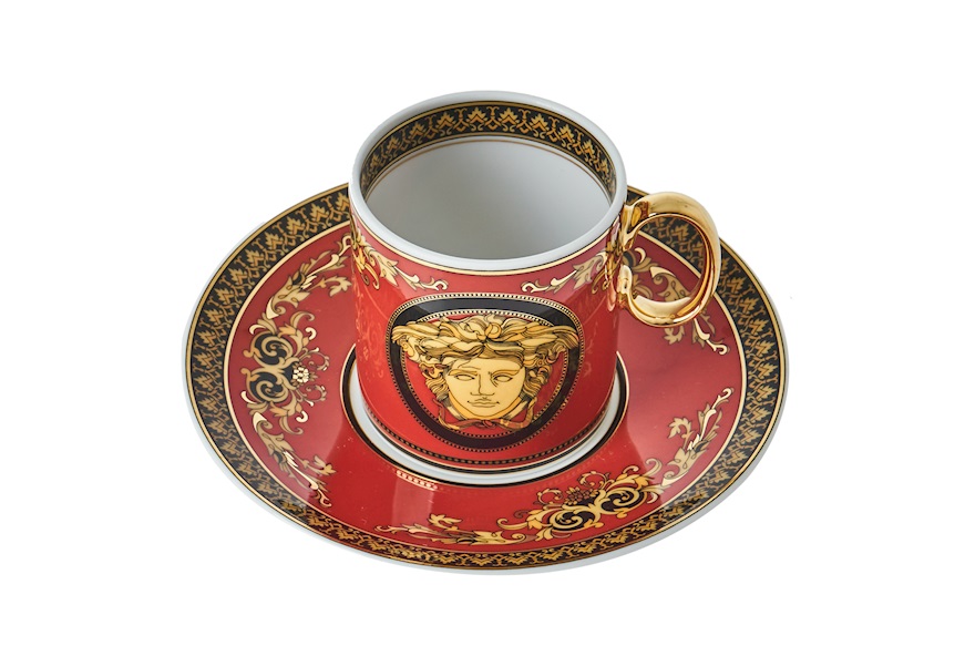Espresso cup Medusa porcelain with saucer Versace