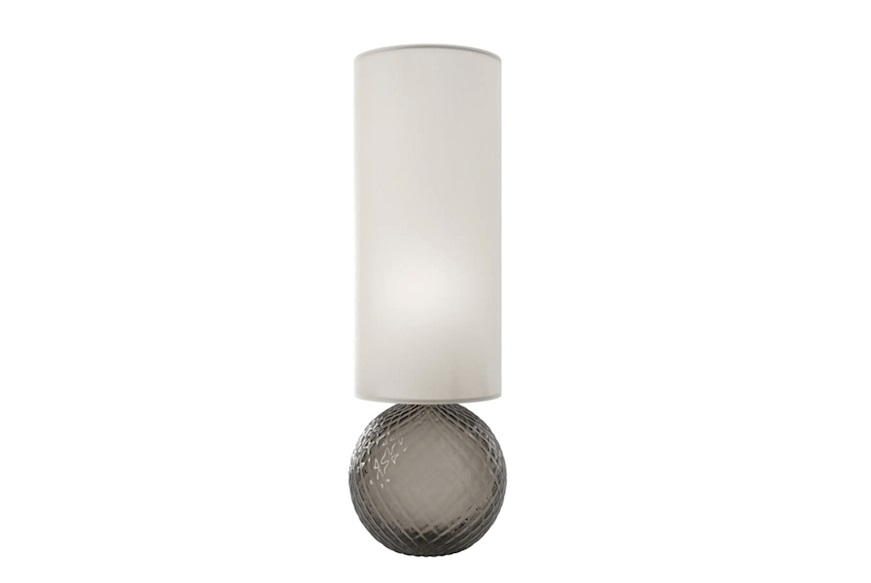 Table lamp Balloton Murano glass grey with beige shadelamp Venini