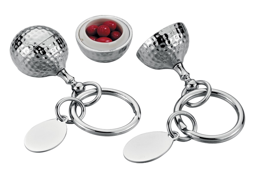 Keychain Golf silver plated and pillbox Selezione Zanolli