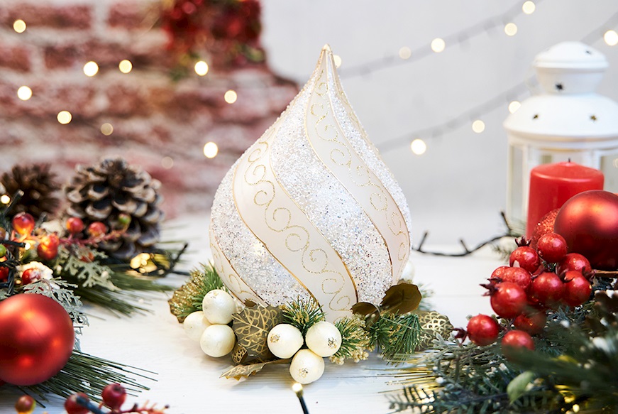 Christmas Drop Light with gold decoration Selezione Zanolli