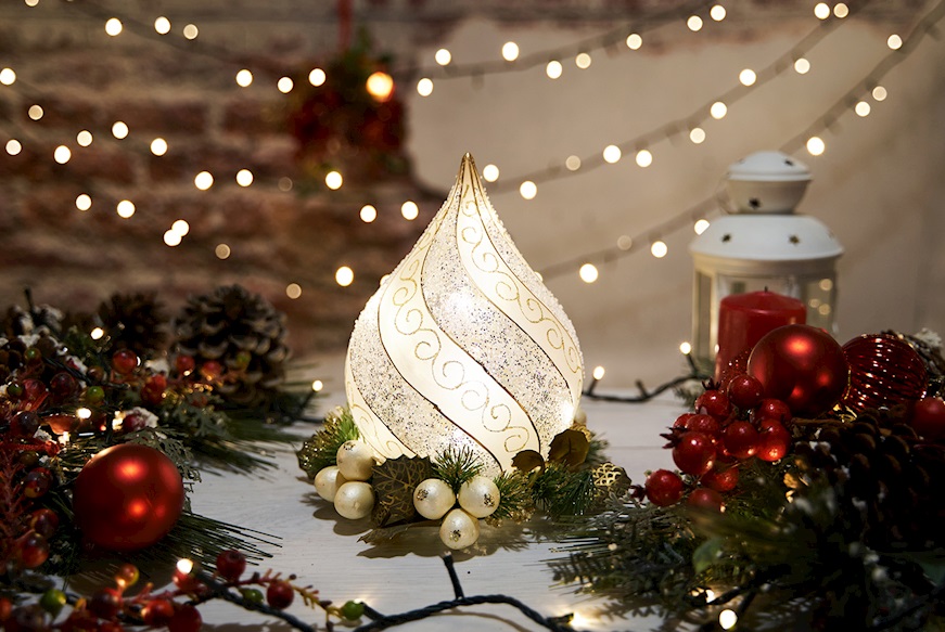 Lume Goccia di Natale con decoro oro Selezione Zanolli