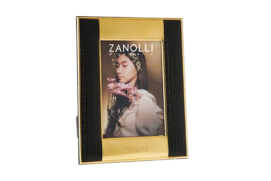 Cornice portafoto Frames argento bilaminato nero e oro Versace
