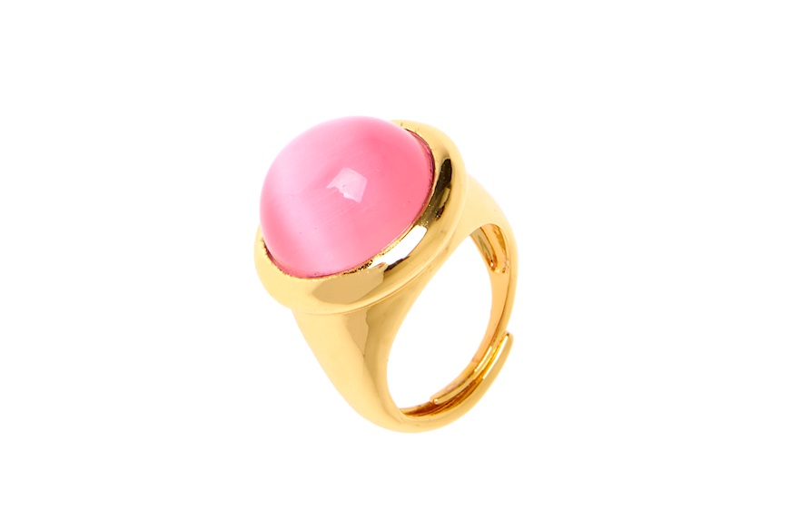 Ring Crystal Magic with pink cat's eye stone Sovrani