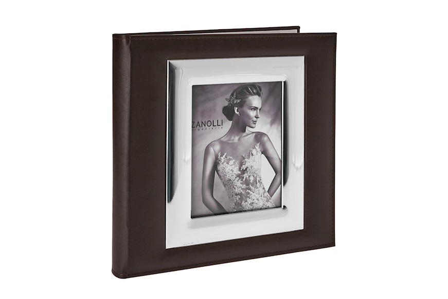Photo album bilaminated Silver with picture frame Zanolli