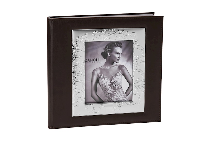 Photo album bilaminated Silver with picture frame Zanolli