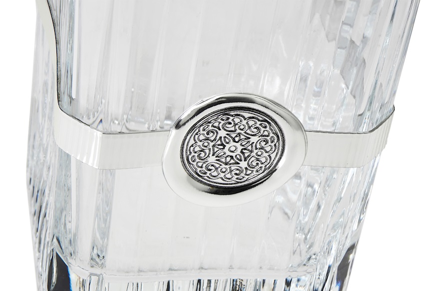 Liquor Bottle crystal with silver banda Selezione Zanolli