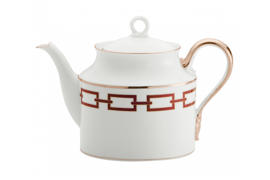 Teapot Catene Scarlatto porcelain Richard Ginori