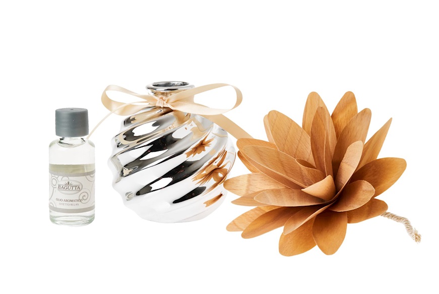 Flower diffuser porcelain and tropical wood Selezione Zanolli