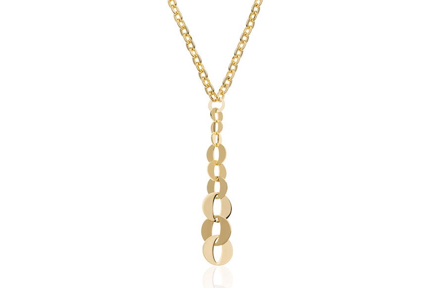 Necklace Dinamica round chain in gilded bronze Unoaerre