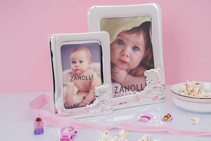 Picture frame sitting teddy bear pink Selezione Zanolli