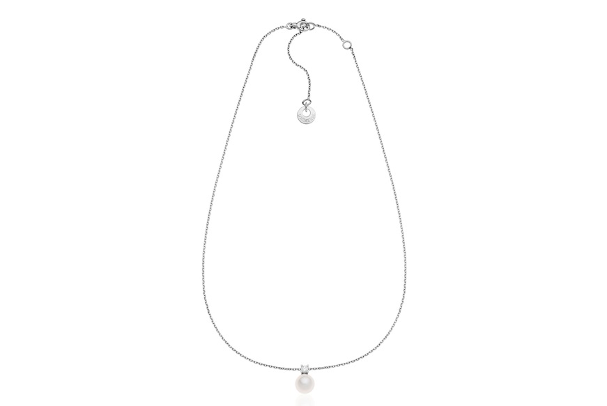 Necklace Luxury silver with pearls and zircons Unoaerre