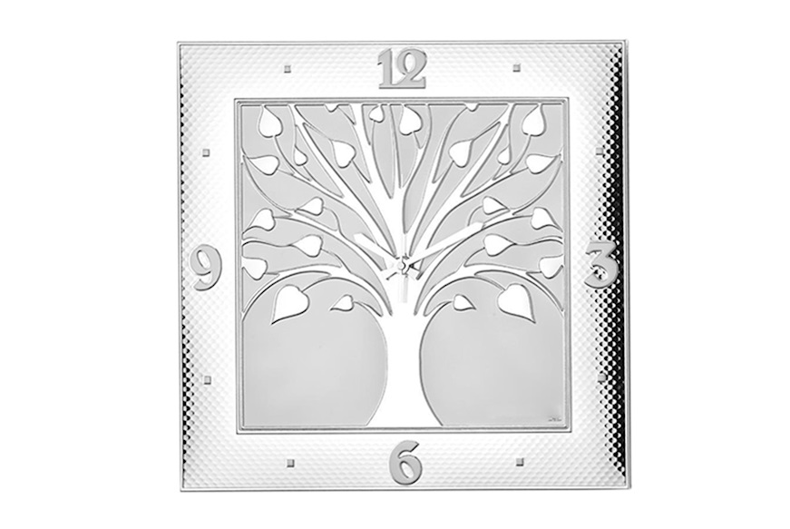 Wall clock Tree of Life pvd Silver Selezione Zanolli
