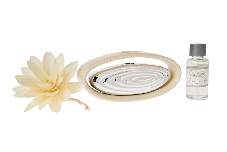 Fragrance diffuser with dahlia in ivory wood Selezione Zanolli