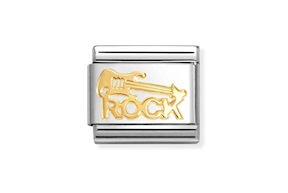 Chitarra Rock Composable acciaio e oro