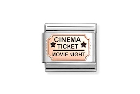 Biglietto Cinema Composable acciaio e oro rosa
