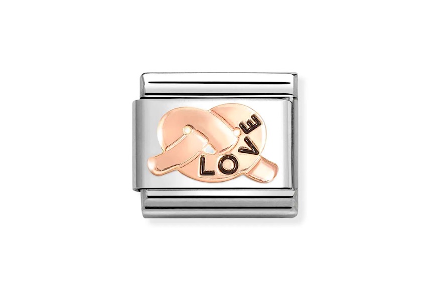 Nodo Love Composable acciaio e oro rosa Nomination