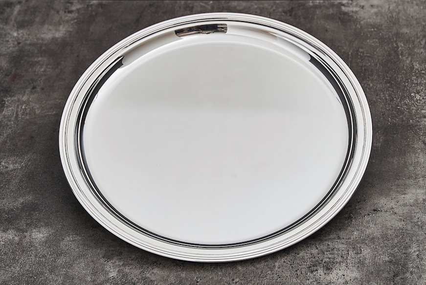 Round tray silver in English style Selezione Zanolli