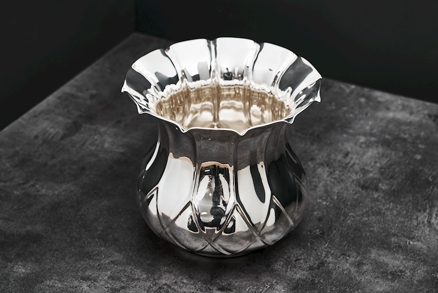 Vaso argento con decori intrecciati Selezione Zanolli