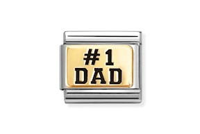 Dad n.1 Composable acciaio e oro