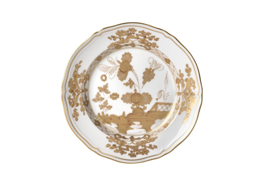 Dessert plate Oriente Italiano Aurum porcelain Richard Ginori