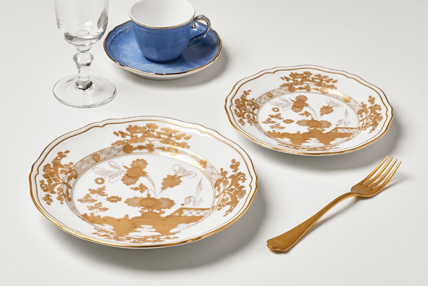 Dessert plate Oriente Italiano Aurum porcelain Richard Ginori