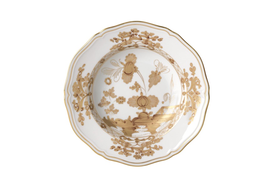 Soup plate Oriente Italiano Aurum porcelain Richard Ginori
