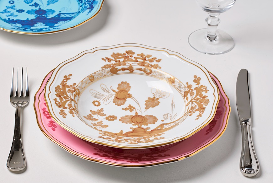 Soup plate Oriente Italiano Aurum porcelain Richard Ginori
