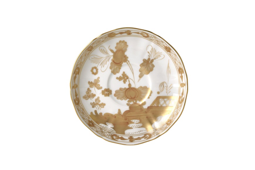 Tea saucer Oriente Italiano Aurum porcelain Richard Ginori