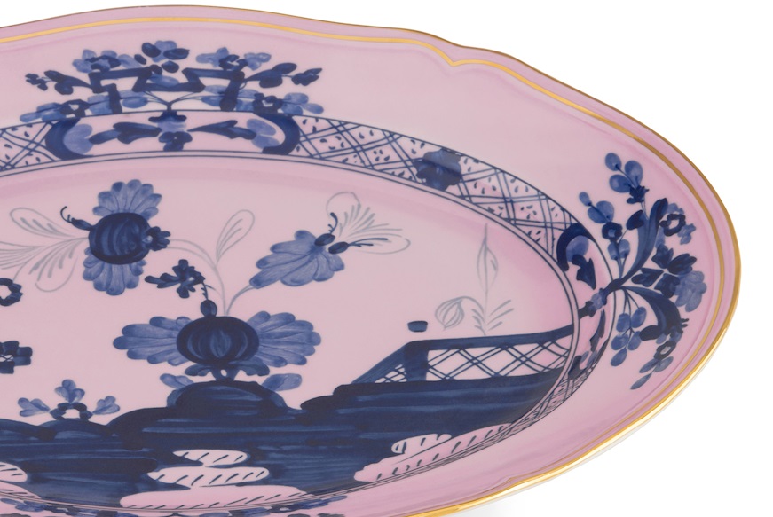 Oval tray Oriente Italiano Azalea porcelain Richard Ginori