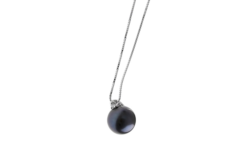 Necklace Black Pearl gold 750‰ with diamond Selezione Zanolli