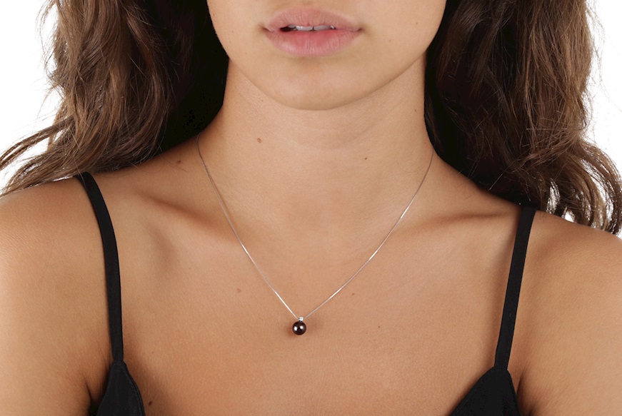 Necklace Black Pearl gold 750‰ with diamond Selezione Zanolli